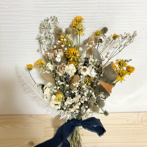 ヒメヒマワリのナチュラルスワッグ布リボン スワッグ FlowerCompanies