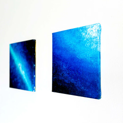 【零088】絵画  宇宙 青 空 海  抽象画 原画  インテリア 3枚目の画像