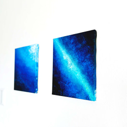 【零089】絵画  宇宙 青 空 海  抽象画 原画  インテリア 3枚目の画像