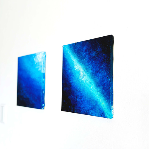 零089】絵画 宇宙 青 空 海 抽象画 原画 インテリア 絵画 零
