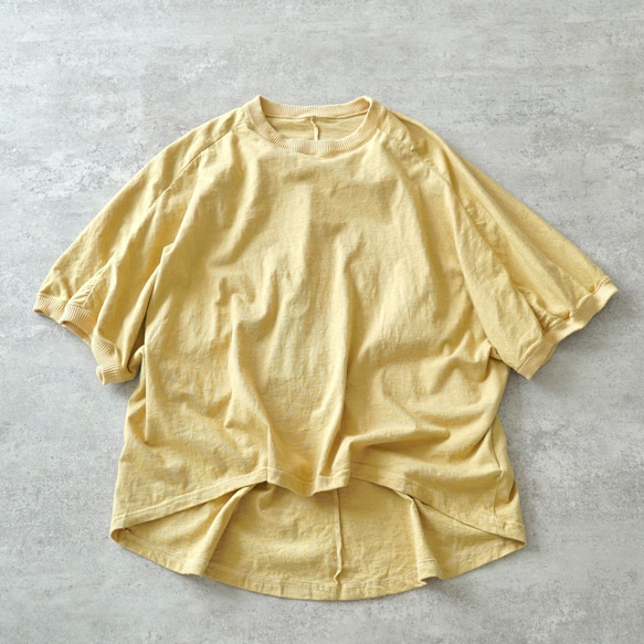 ドルマンスリーブTシャツ/ライトオレンジ/愛知県産ニット 8枚目の画像