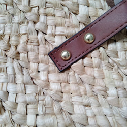ラフィア 天然素材 手編み カゴバッグ 巾着 手提げ かごバッグ マニラヘンプヤーン トートバッグ バケツ型 大容量 6枚目の画像