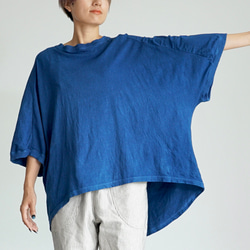 ドルマンスリーブTシャツ/ブルー/愛知県産ニット 6枚目の画像