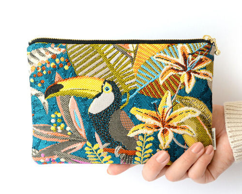 激レアパネル生地　ハンドメイド　フラットポーチ 激レアねこパネル生地 フラットポーチ キャンセル品 - メルカリ