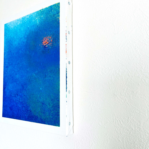 零091】絵画 宇宙 青 空 海 抽象画 原画 インテリア 絵画 零