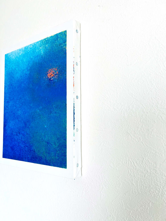 【零091】絵画  宇宙 青 空 海  抽象画 原画  インテリア 4枚目の画像