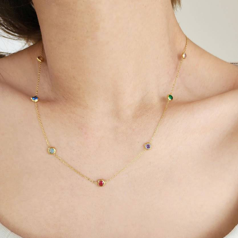 colorful cubic zirconia necklace R5N003 ネックレス・ペンダント ...
