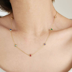 colorful cubic zirconia necklace R5N003 1枚目の画像
