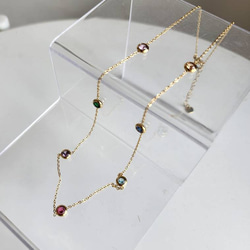 colorful cubic zirconia necklace R5N003 2枚目の画像