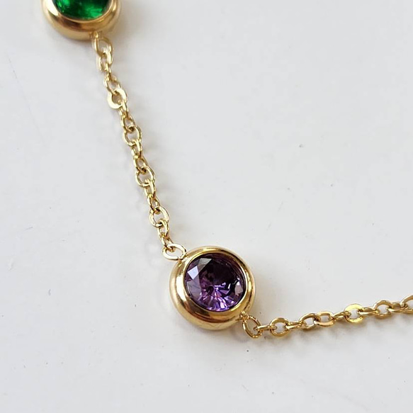 colorful cubic zirconia necklace R5N003 12枚目の画像