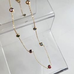 colorful cubic zirconia necklace R5N003 8枚目の画像