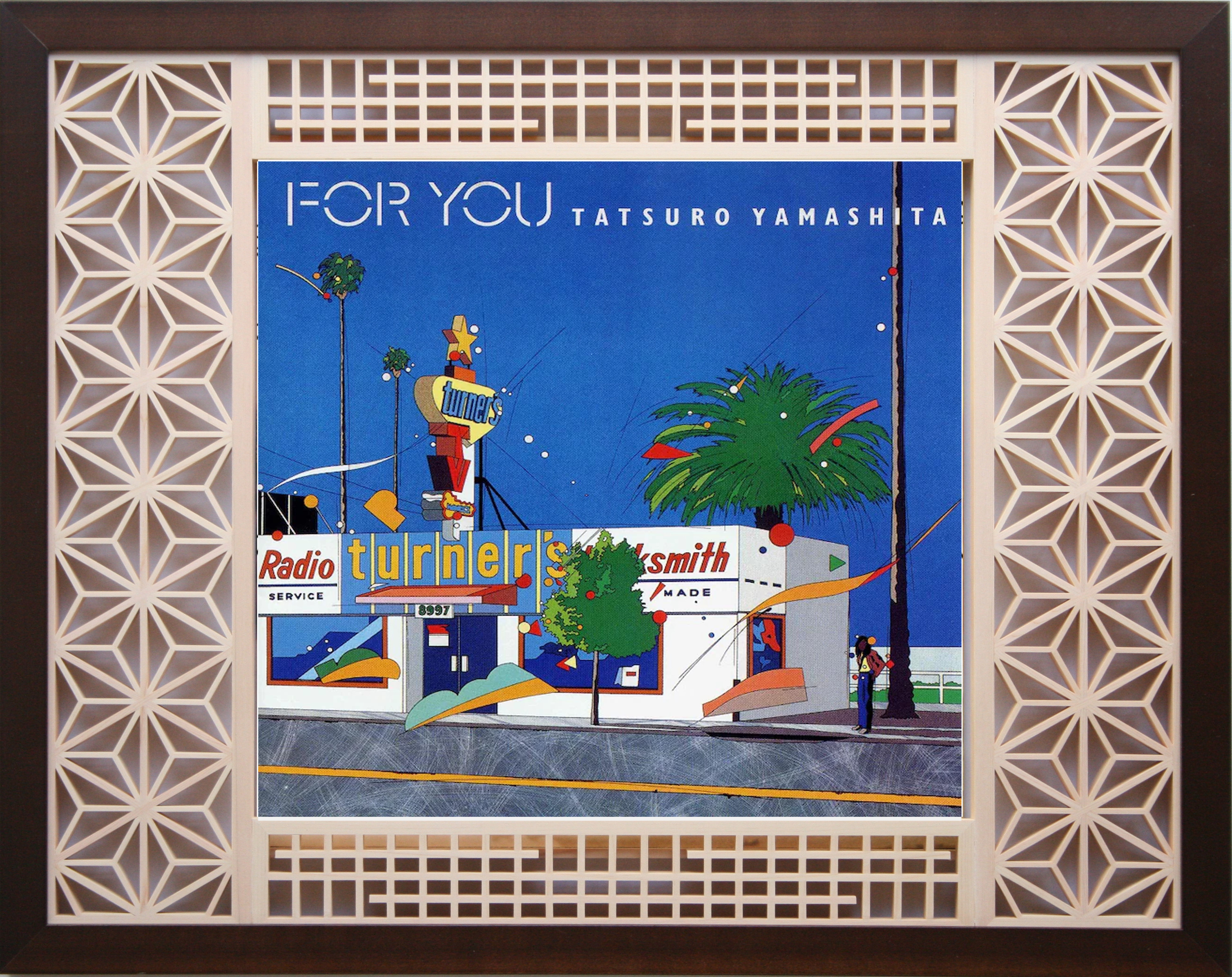 組子のレコード飾り 音楽好きのための組子飾り レコードジャケットをインテリアに加えませんか