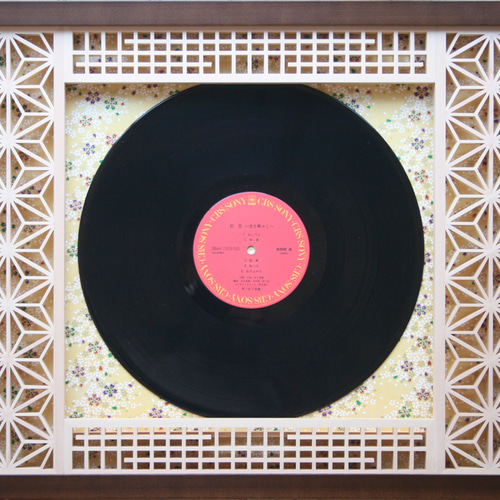 組子のレコード飾り 音楽好きのための組子飾り レコードジャケットを