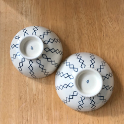 茶碗(小)　菱連紋　染付 6枚目の画像