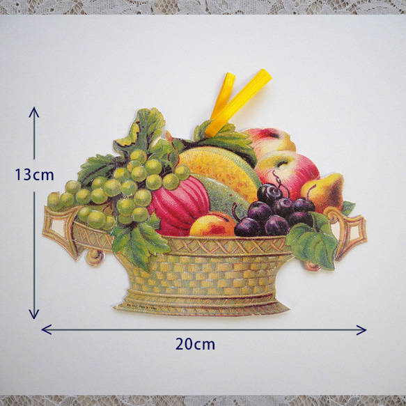 ヴィンテージ　型抜きフルーツバスケットオーナメント　B 3枚目の画像