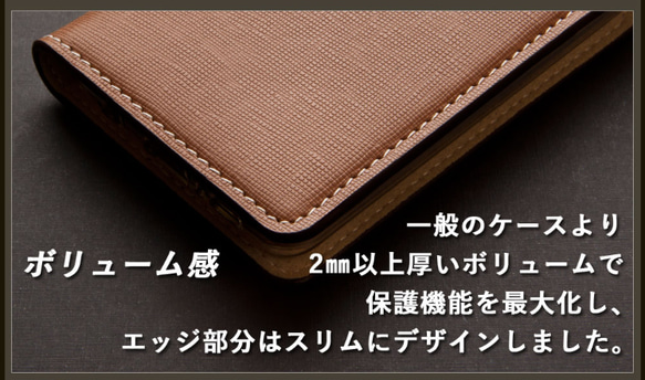 iphone 14pro  ケース 手帳型 saffiano leather  iphone 13 iphone 12 8枚目の画像