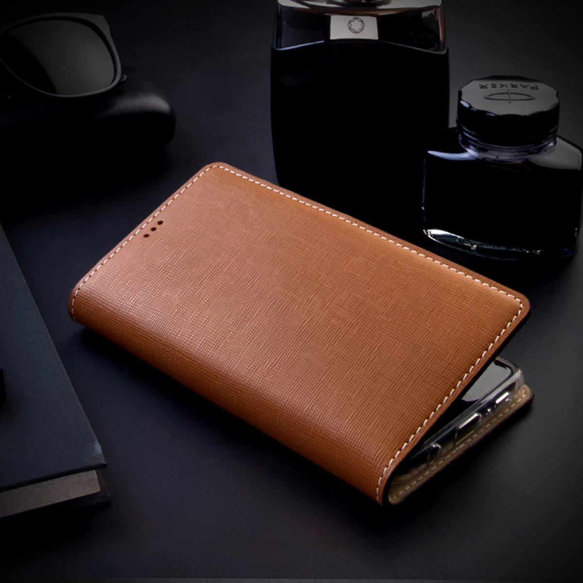 iphone 14  ケース 手帳型 saffiano leather iphone 13 iphone 12