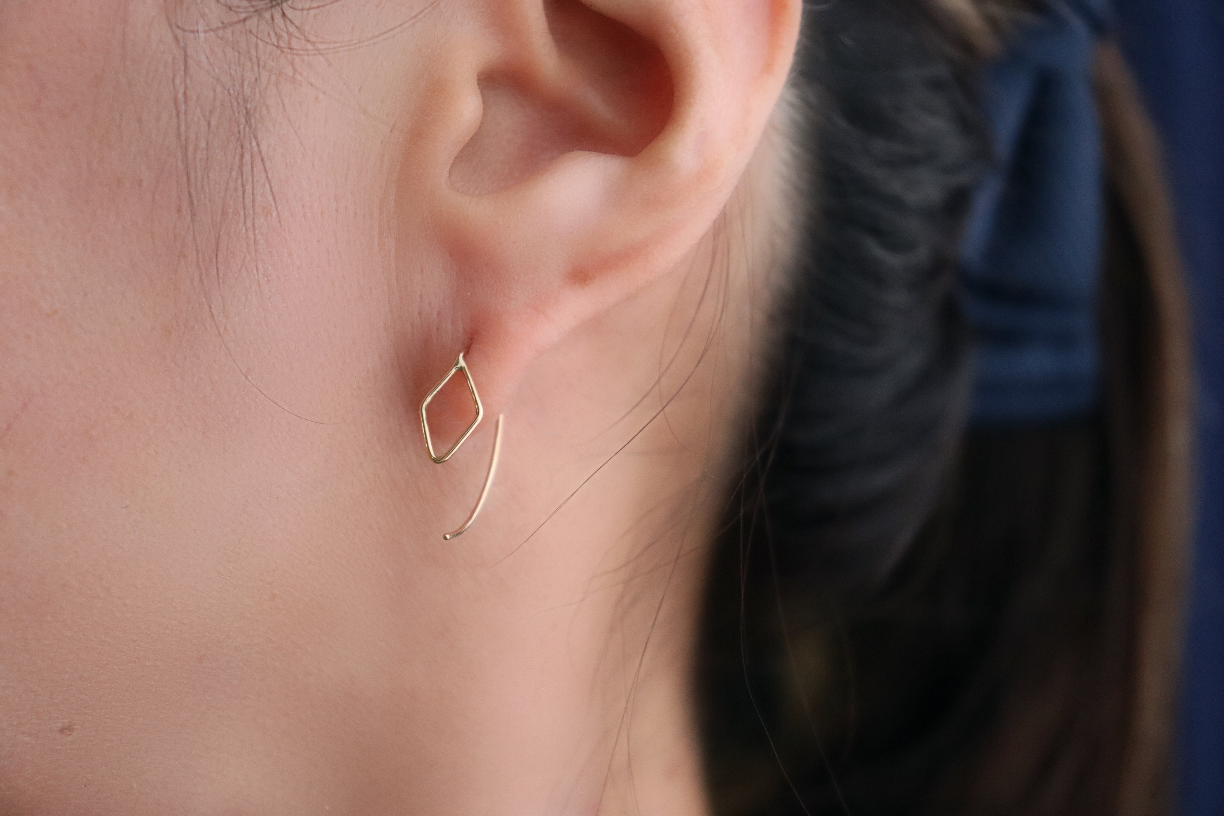 《k18YG》lozenge/ダイヤフックピアス〜toujours series