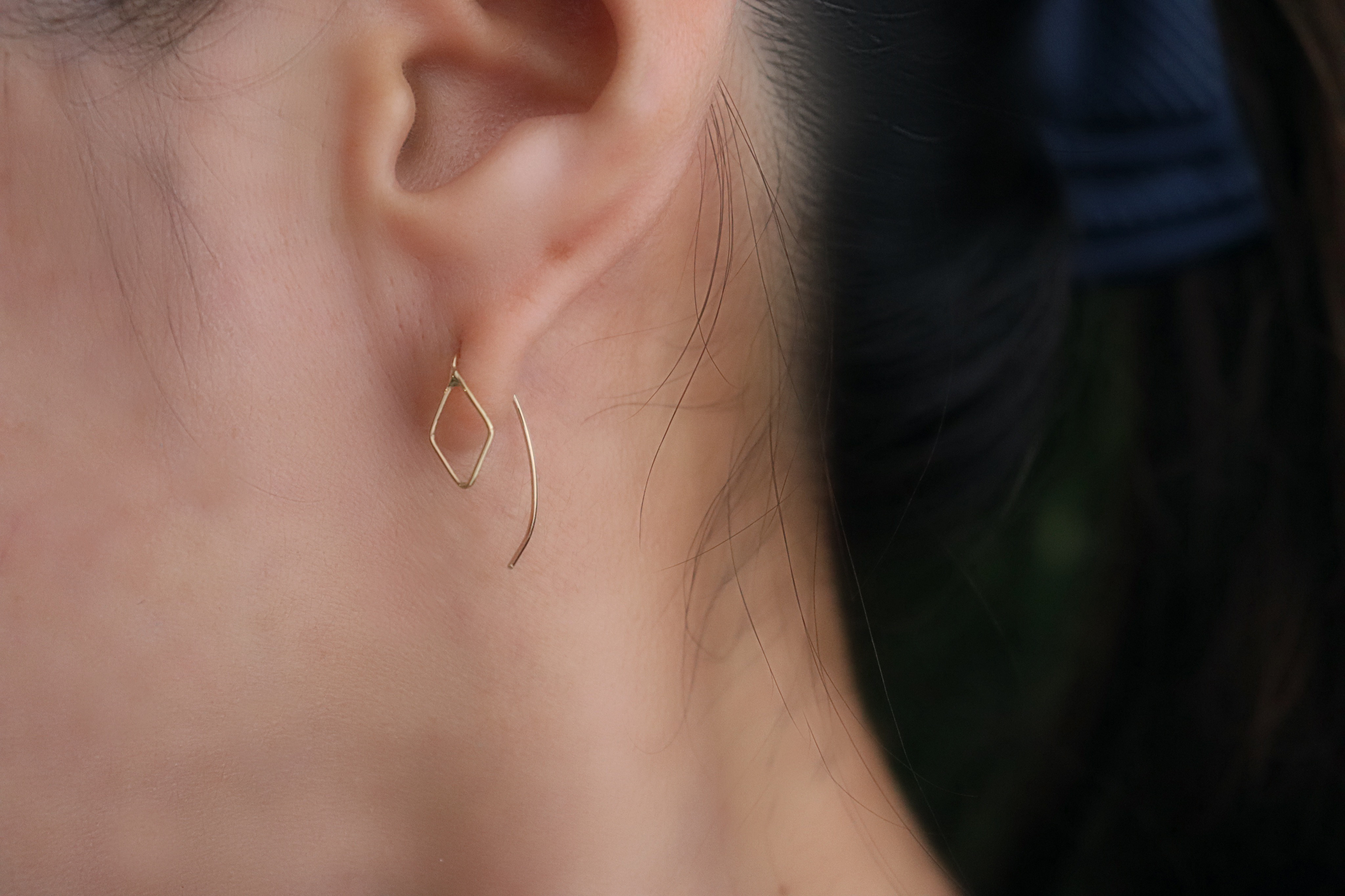 《k18YG》lozenge/ダイヤフックピアス〜toujours series