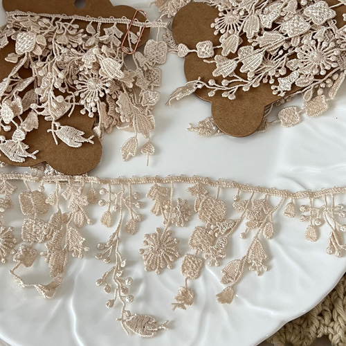 〜＊小さなレースリース　紅茶染めカラー＊〜 小さなレースリース 紅茶染めカラー＊〜 小さなレースリース 紅茶染め