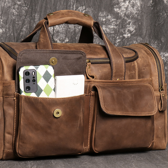 本革 ボストンバッグ トラベルバッグ メンズ レザー 手荷物バッグ 旅行かばん 牛革 荷物袋 ショルダーバッグ 16枚目の画像
