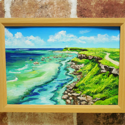 油絵 絵画 14349971｜Creema 通販 HR 絵画 【丸子海岸の夏】 絵画 油絵 【丸子海岸の夏】 絵画