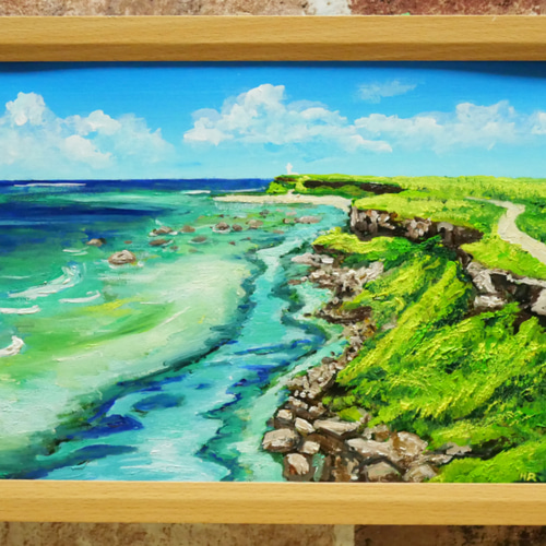 憧れの 油絵 16143514｜Creema(クリーマ) 通販 HR 絵画 絵画【海の風景】 絵画