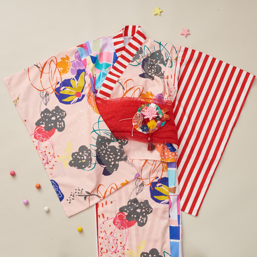 ポップ浴衣 ピンク 子供服 moemusisan 通販 16143539|Creema ポップ浴衣 ピンク 子供服 moemusisan 通販 16143539|Creema