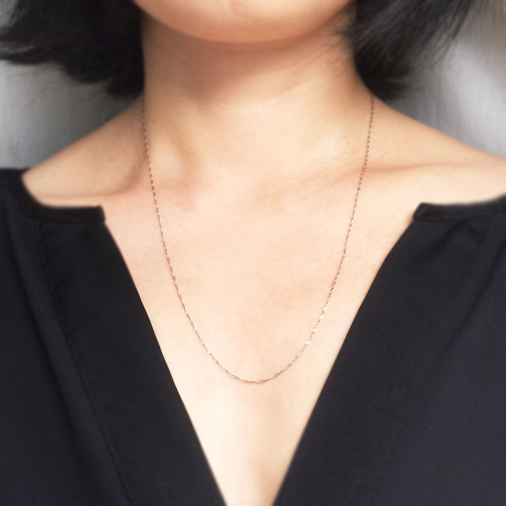 アズキネックレス(長さ60cm：幅1.0mm)/プラチナ850 - ネックレス