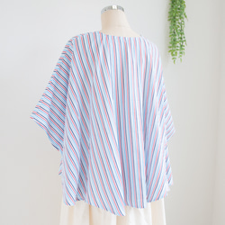 特集掲載【完全一点物】ゆったり　ドルマンスリーブカットソー（マルチストライプ） 13枚目の画像