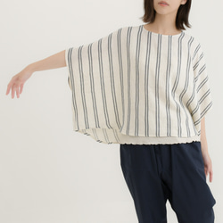 特集掲載【完全一点物】ゆったり　ドルマンスリーブカットソー（マルチストライプ） 15枚目の画像