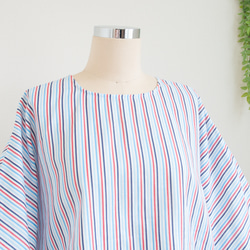 特集掲載【完全一点物】ゆったり　ドルマンスリーブカットソー（マルチストライプ） 11枚目の画像