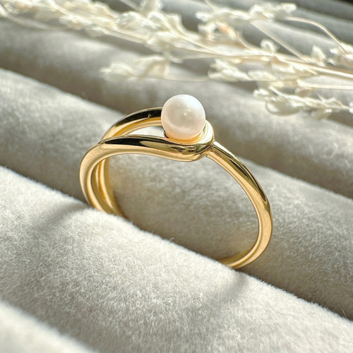 上質な照り艶の淡水パール1粒リングR1207 指輪・リング Ringo 通販