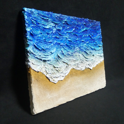 油絵 油彩 油彩画 絵 絵画 【波と砂浜】 絵画 HR 通販 16143916