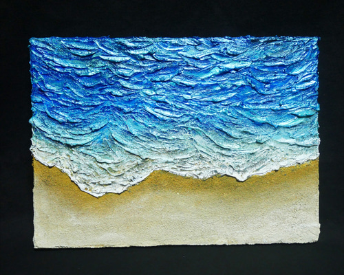 油絵 油彩 油彩画 絵 絵画 【波と砂浜】 絵画 HR 通販