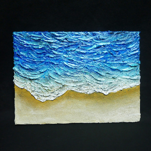 油絵 油彩 油彩画 絵画 絵 変形キャンバス【砂浜の波】 油絵 油彩 油彩画 絵画 絵 変形キャンバス【砂浜の波】 油絵