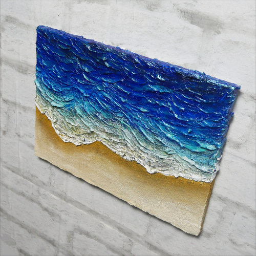 油絵 油彩 油彩画 絵 絵画 【波と砂浜】 絵画 HR 通販