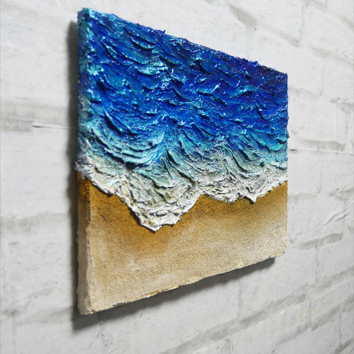 油絵 油彩 油彩画 絵画 絵 変形キャンバス【砂浜の波】 油絵 油彩 油彩画 絵画 絵 変形キャンバス【砂浜の波】 油絵