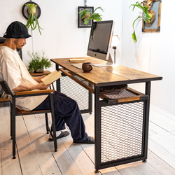 OLD OAK WORK DESK / EXPAND LEGS アイアン家具 PCデスク 机 机