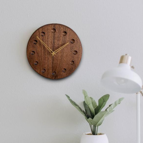 ディンプル時計☆天然無垢材☆ウォルナット☆リビング☆ギフト☆開店