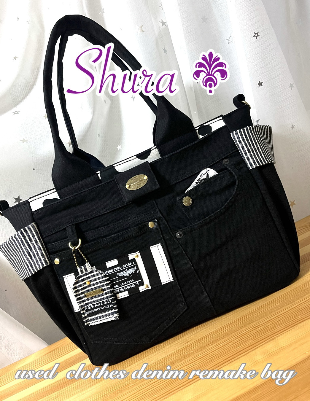 compartment bag／デニムリメイク Mサイズ／triple