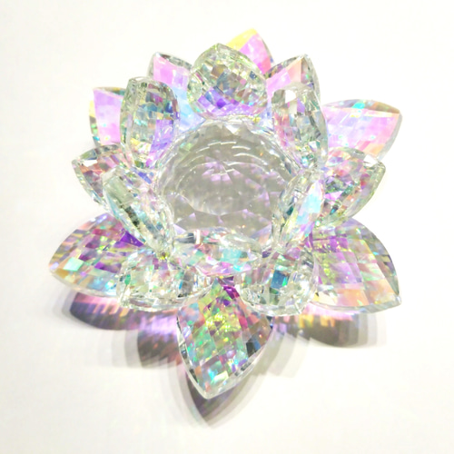 クリスタル サンキャッチャー 蓮の花 オーロラ レインボー オブジェ