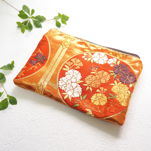 西陣織】着物帯リメイクポーチ123（縁起もの/一点物/伝統工芸/京都西陣