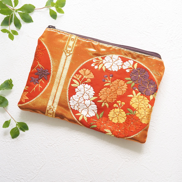 西陣織】着物帯リメイクポーチ123（縁起もの/一点物/伝統工芸/京都西陣