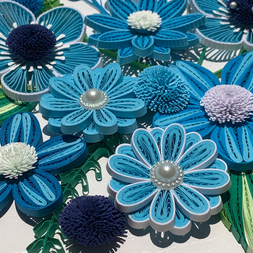 ペーパークイリング お花(青)】 その他素材 Megumi 通販 16145133