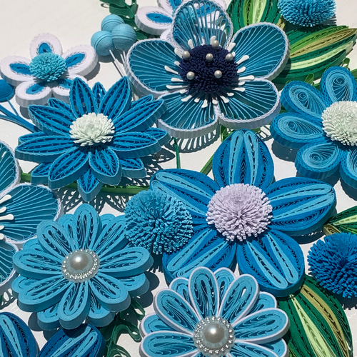 ペーパークイリング お花(青)】 その他素材 Megumi 通販 16145133