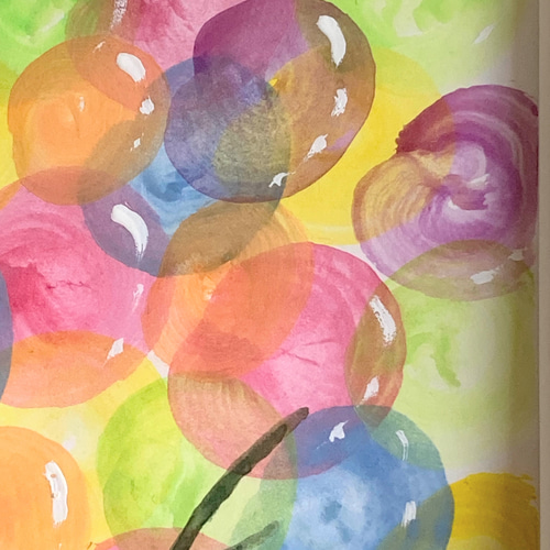 水彩画【人生の木】原画A5サイズ 額付 一言ポエム 絵画 アーティスト