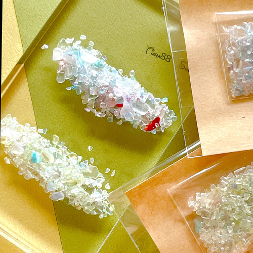 送料無料mixさざれ石 ピンク青系 449# レジン封入素材 ネイルパーツ