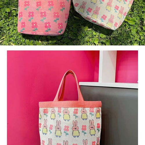 超かわいい小花ウサギメッシュバッグビーチバッグ トートバッグ