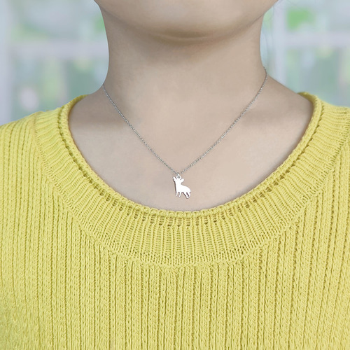 ミニチワワネックレス（子供用） -ミニアニマルシルエットシリーズ-抗